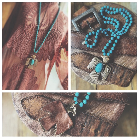 Necklace Aztec Eagle Statement Pendant - Picture 3 of 8